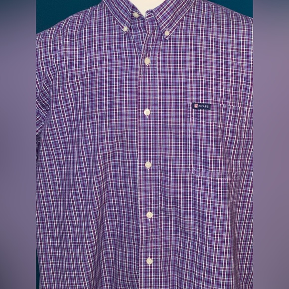 CHAPS Easy Care Short Sleeve Mens Shirt - Picture 2 of 11